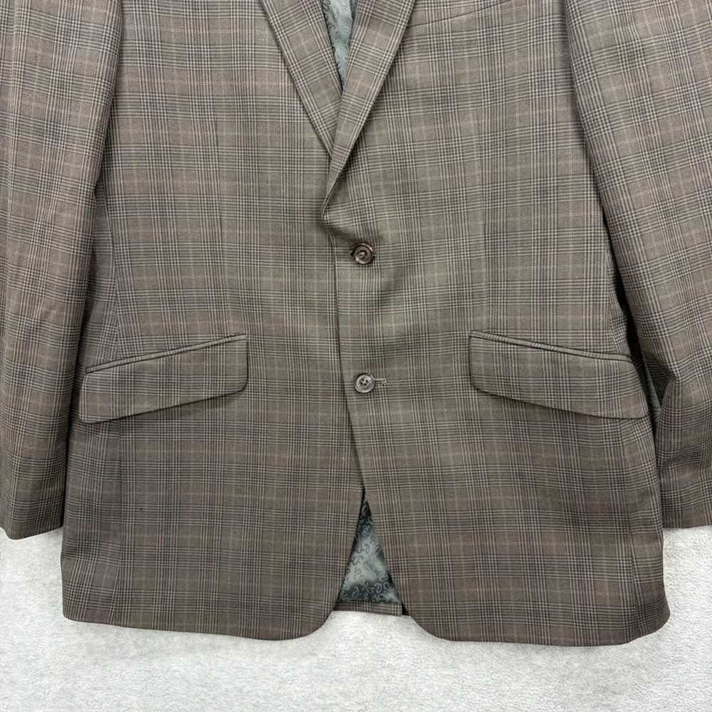 Haggar 1926 Originals Blazer Men 42 Long Brown Glen Plaid Suit Sport Coat Jacket